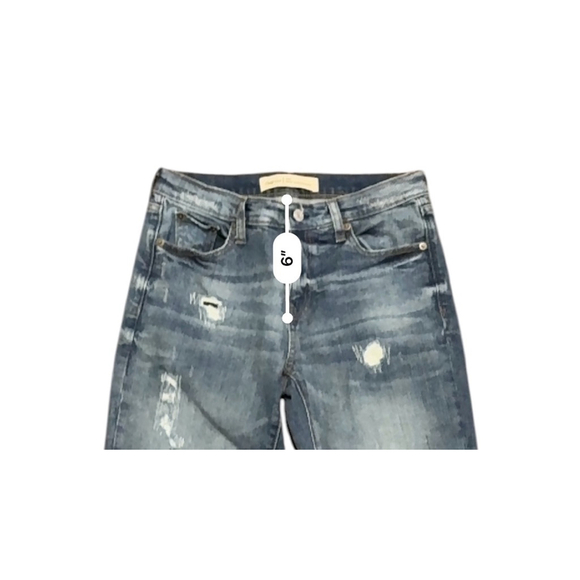 Gap Women’s Best Girlfriend Dark Wash Faded Distressed Denim Jeans Size 25R - Picture 6 of 8